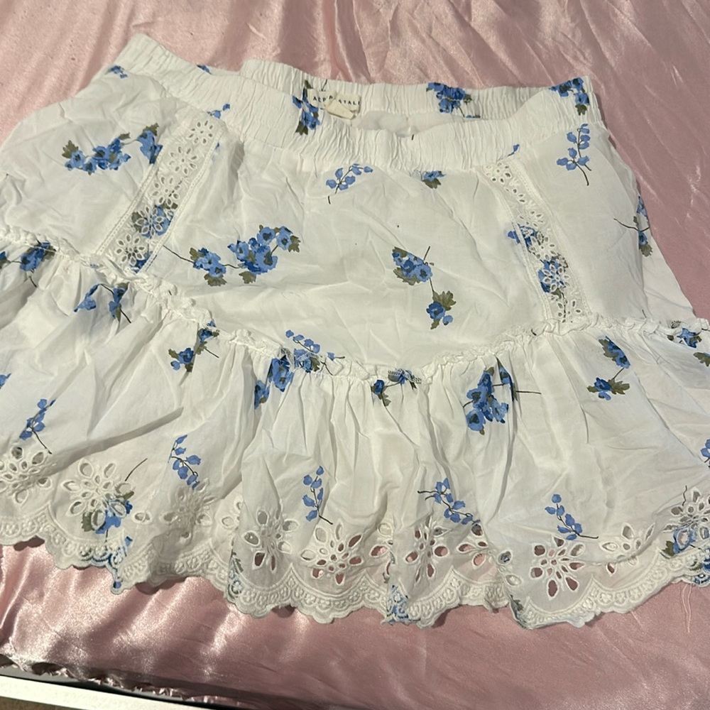 White and blue flower skirt